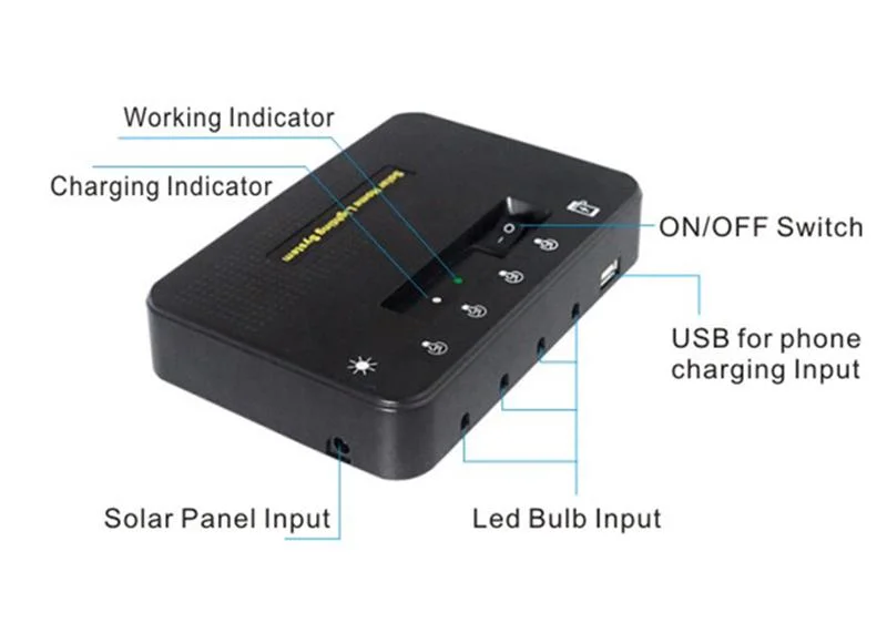 Solar Home Kit with Three Bulbs, Affordable for Most Rural, Emergency Light for Your Family with Phone Charge.