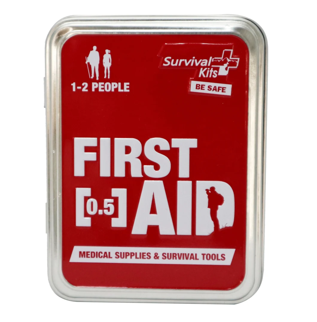 Tin Box Survival First Aid Kit for Camping Outdoor Travel Car