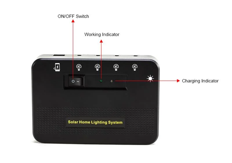 portable Solar Home Kit with Three Bulbs and a Replaceable Battery, Convenience for Home Lighting.