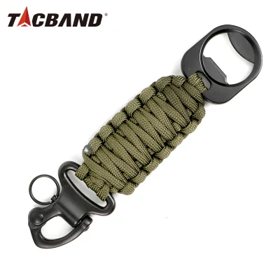 Tacband Tressé Paracord Ouvre-boîte Mousqueton Porte-clés Kit de survie en plein air