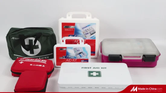 Mini CE FDA ISO Approved Plastic Medical Level Survival First Aid Box Kits Produdct Fournisseur pour Home Car Auto Travel Family Outdoor